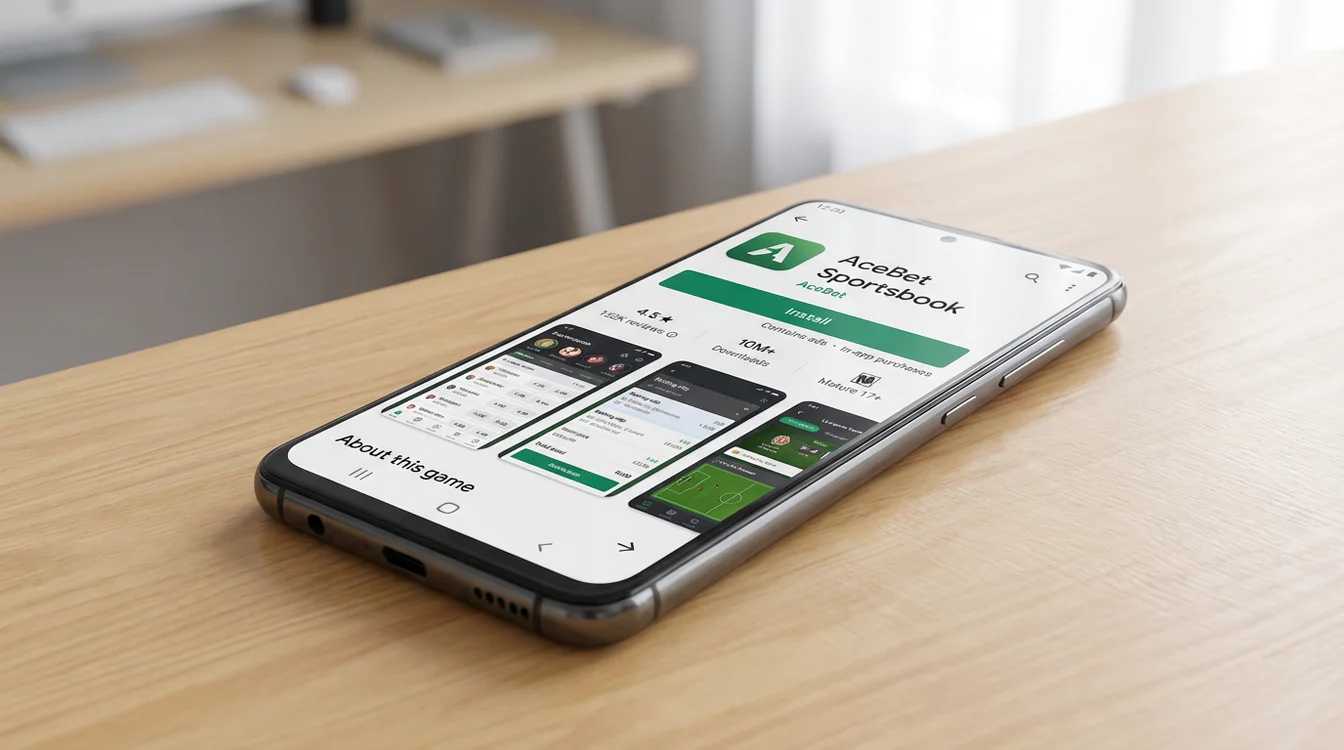 Ecrã de smartphone Android a mostrar a Google Play Store com aplicações de apostas
