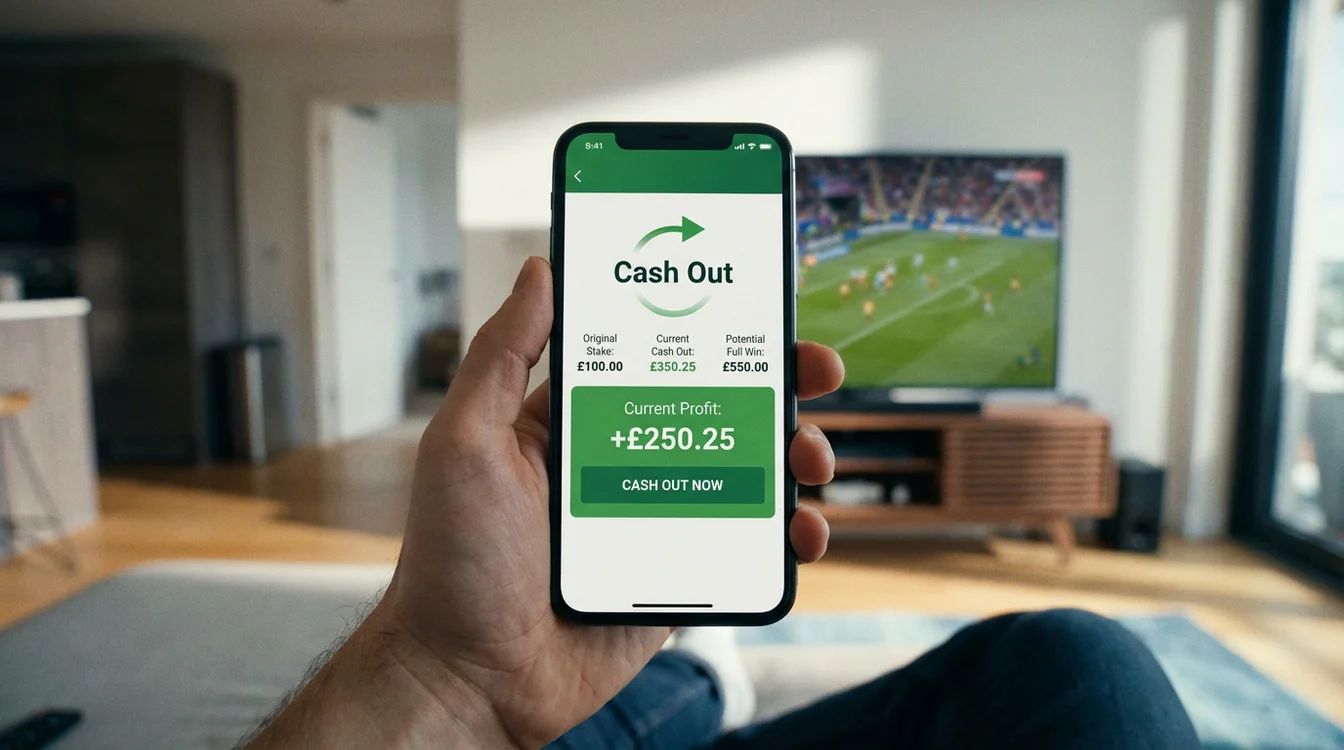Interface de aplicação mostrando valor de cash out e lucro potencial