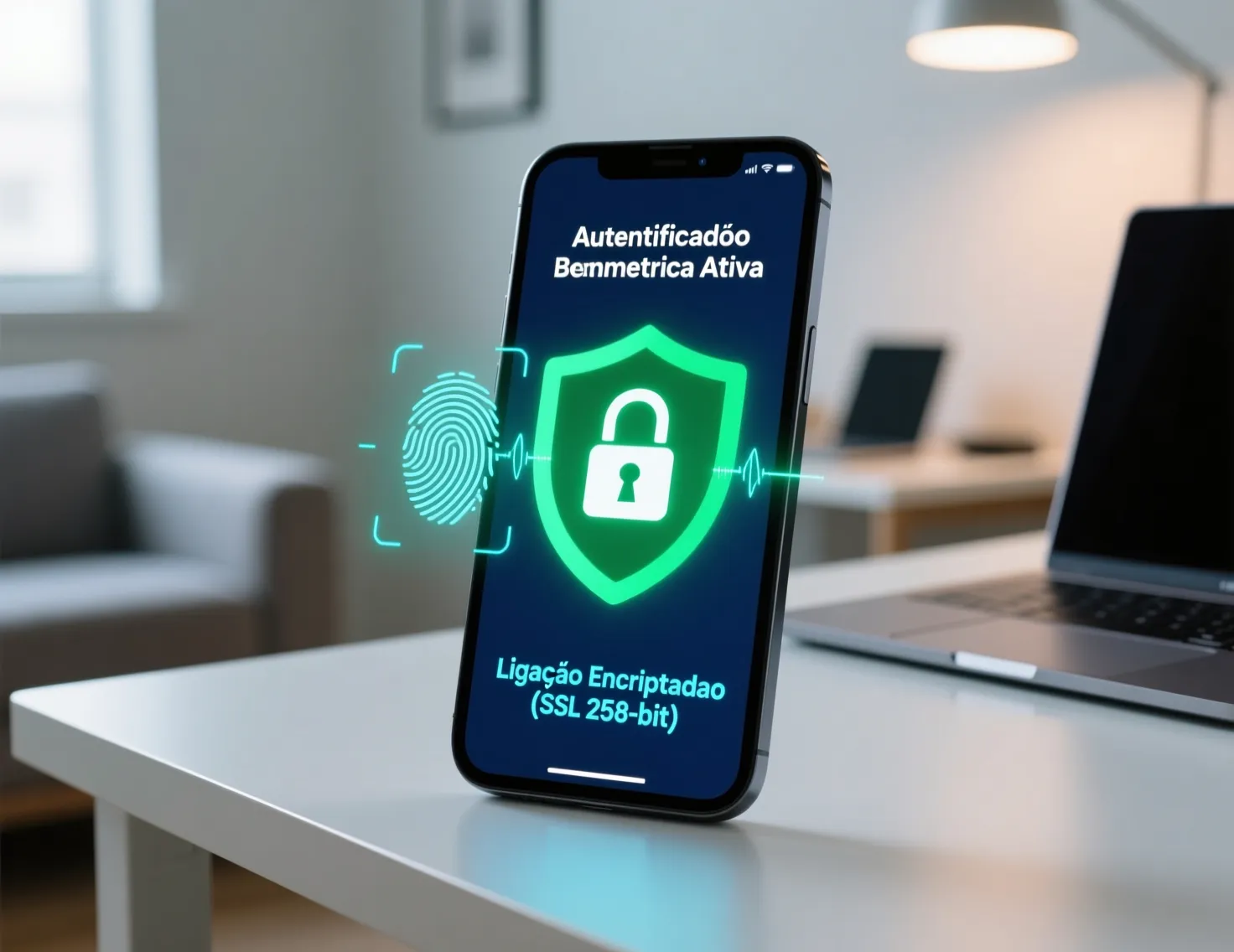 Smartphone a mostrar ícone de escudo de segurança para proteção em apostas móveis