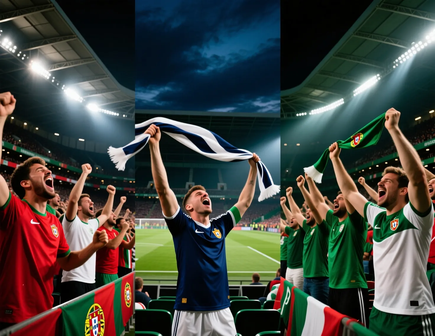 Adeptos dos três grandes clubes portugueses no estádio